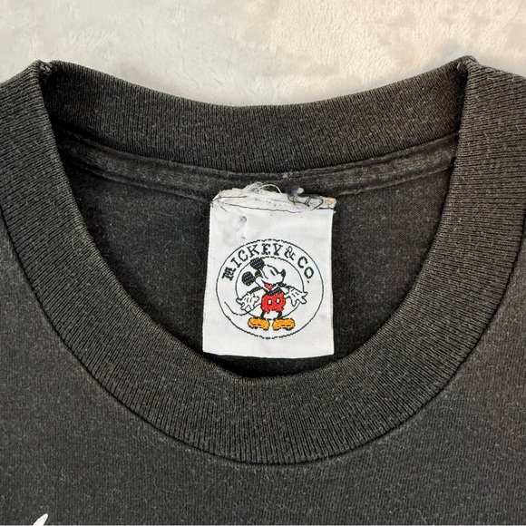 Vtg Mickey Mouse Black T Shirt Adult OSFA Disney Mickey & Co Bent Over Pose SS - Picture 5 of 13